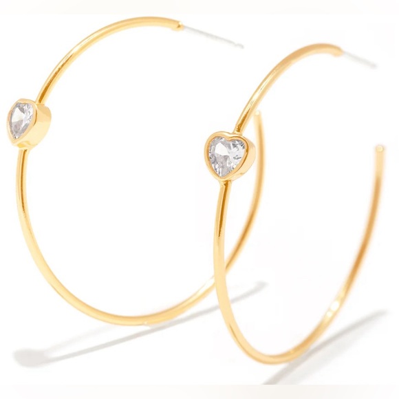 Fraiser Sterling Jewelry - Fraiser Sterling, Hamptons Hoops, gold with hearts.